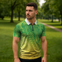 Hawaiian Turtles and Leis Zipper Polo Shirt Tribal Kakau Pattern Fresh Summer Vibe LT03 - Polynesian Pride
