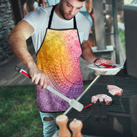 Hawaiian Turtles and Leis Apron Tribal Kakau Pattern Magical Rainbow Sky