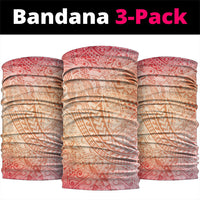 Hawaiian Turtles and Leis Neck Gaiter Tribal Kakau Pattern Peach Fuzz Color