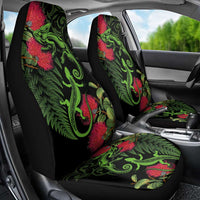 New Zealand Chameleon and Gecko Car Seat Cover Maori Silver Fern and Pohutukawa Decoration LT03 - Polynesian Pride