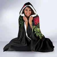 New Zealand Chameleon and Gecko Hooded Blanket Maori Silver Fern and Pohutukawa Decoration LT03 - Polynesian Pride