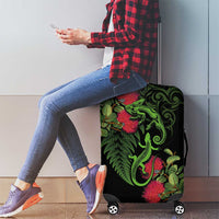 New Zealand Chameleon and Gecko Luggage Cover Maori Silver Fern and Pohutukawa Decoration LT03 - Polynesian Pride