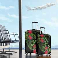 New Zealand Chameleon and Gecko Luggage Cover Maori Silver Fern and Pohutukawa Decoration LT03 - Polynesian Pride