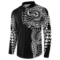 Polynesian Art Traditional Tattoo Button Sweatshirt Simple Style