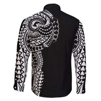 Polynesian Art Traditional Tattoo Family Matching Off Shoulder Maxi Dress and Hawaiian Shirt Simple Style
