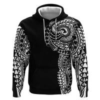 Polynesian Art Traditional Tattoo Zip Hoodie Simple Style