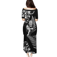 New Zealand Maori Warrior Rugby Family Matching Puletasi and Hawaiian Shirt Silver Fern LT03 - Polynesian Pride