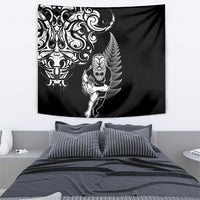 New Zealand Maori Warrior Rugby Tapestry Silver Fern