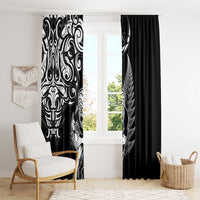 New Zealand Maori Warrior Rugby Window Curtain Silver Fern LT03 - Polynesian Pride