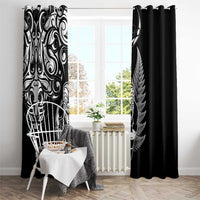 New Zealand Maori Warrior Rugby Window Curtain Silver Fern LT03 - Polynesian Pride