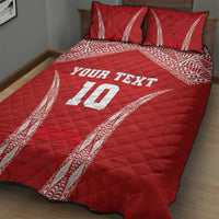 Custom Tonga Pacific Rugby 2024 Quilt Bed Set Ngatu Tribal Pattern