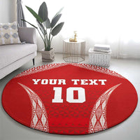 Custom Tonga Pacific Rugby 2024 Round Carpet Ngatu Tribal Pattern
