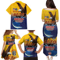 American Samoa Fautasi Family Matching Puletasi and Hawaiian Shirt Bald Eage and Sailfish with Kakau Motifs LT03 - Polynesian Pride