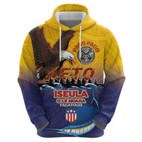 American Samoa Fautasi Hoodie Bald Eage and Sailfish with Kakau Motifs - Polynesian Pride