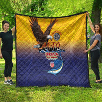 American Samoa Fautasi Quilt Bald Eage and Sailfish with Kakau Motifs LT03 - Polynesian Pride