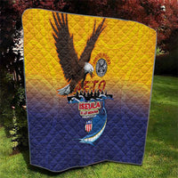 American Samoa Fautasi Quilt Bald Eage and Sailfish with Kakau Motifs LT03 - Polynesian Pride