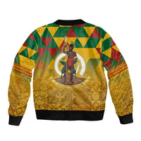 Melanesian Vanuatu Bomber Jacket With Tapa Tribal Pattern and Triangle Geometric Tricolor LT03 - Polynesian Pride