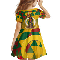 Melanesian Vanuatu Family Matching Off Shoulder Maxi Dress and Hawaiian Shirt With Tapa Tribal Pattern and Triangle Geometric Tricolor LT03 - Polynesian Pride