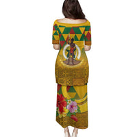 Melanesian Vanuatu Family Matching Puletasi and Hawaiian Shirt With Tapa Tribal Pattern and Triangle Geometric Tricolor LT03 - Polynesian Pride