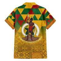 Melanesian Vanuatu Family Matching Short Sleeve Bodycon Dress and Hawaiian Shirt With Tapa Tribal Pattern and Triangle Geometric Tricolor LT03 - Polynesian Pride