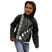 New Zealand Rugby Kid Hoodie Haka Dance Tribal God Mask Maori Pattern LT03 - Polynesian Pride