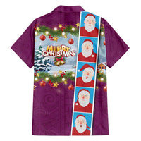 Merry Christmas Family Matching Tank Maxi Dress and Hawaiian Shirt Funny Santa Claus Cards Photo and Polynesian Pattern Pink Color LT03 - Polynesian Pride