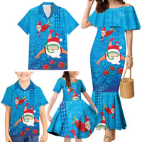 Hawaiian Santa Claus Snorkeling Family Matching Mermaid Dress and Hawaiian Shirt Kakau and Polynesian Pattern LT03 - Polynesian Pride