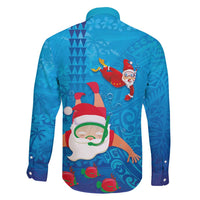 Hawaiian Santa Claus Snorkeling Family Matching Mermaid Dress and Hawaiian Shirt Kakau and Polynesian Pattern LT03 - Polynesian Pride