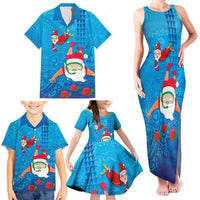 Hawaiian Santa Claus Snorkeling Family Matching Tank Maxi Dress and Hawaiian Shirt Kakau and Polynesian Pattern LT03 - Polynesian Pride
