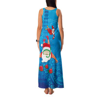 Hawaiian Santa Claus Snorkeling Family Matching Tank Maxi Dress and Hawaiian Shirt Kakau and Polynesian Pattern LT03 - Polynesian Pride