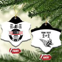 Personalised South Africa and New Zealand Ceramic Ornament Champion History Go Final 2023 Vintage Style LT03 Snow Flake White - Polynesian Pride