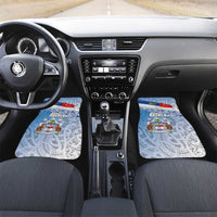 New Zealand Auckland Car Mats Auckland's Flag and Coat of Arms - Koru Art Maori Pattern LT03 Set 2pcs - Front Light Blue - Polynesian Pride