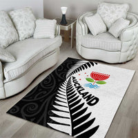 New Zealand Auckland Area Rug Auckland's Emblem and Silver Ferns - Maori Art Tattoo LT03 - Polynesian Pride