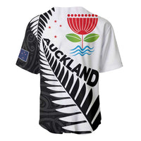 New Zealand Auckland Baseball Jersey Auckland's Emblem and Silver Ferns - Maori Art Tattoo LT03 - Polynesian Pride