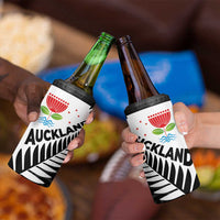 New Zealand Auckland 4 in 1 Can Cooler Tumbler Auckland's Emblem and Silver Ferns - Maori Art Tattoo LT03 - Polynesian Pride