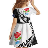 New Zealand Auckland Family Matching Long Sleeve Bodycon Dress and Hawaiian Shirt Auckland's Emblem and Silver Ferns - Maori Art Tattoo LT03 - Polynesian Pride