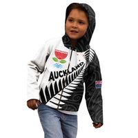 New Zealand Auckland Kid Hoodie Auckland's Emblem and Silver Ferns - Maori Art Tattoo LT03 - Polynesian Pride