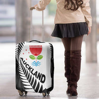 New Zealand Auckland Luggage Cover Auckland's Emblem and Silver Ferns - Maori Art Tattoo LT03 - Polynesian Pride