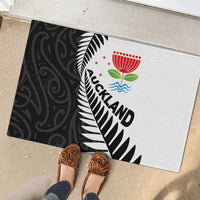 New Zealand Auckland Rubber Doormat Auckland's Emblem and Silver Ferns - Maori Art Tattoo LT03 - Polynesian Pride