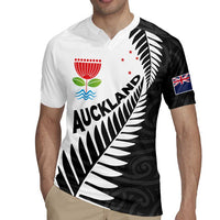 New Zealand Auckland Rugby Jersey Auckland's Emblem and Silver Ferns - Maori Art Tattoo LT03 - Polynesian Pride