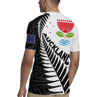 New Zealand Auckland Rugby Jersey Auckland's Emblem and Silver Ferns - Maori Art Tattoo LT03 - Polynesian Pride