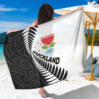 New Zealand Auckland Sarong Auckland's Emblem and Silver Ferns - Maori Art Tattoo LT03 One Size 44 x 66 inches Light Blue - Polynesian Pride