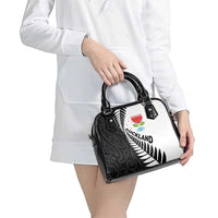 New Zealand Auckland Shoulder Handbag Auckland's Emblem and Silver Ferns - Maori Art Tattoo LT03 - Polynesian Pride
