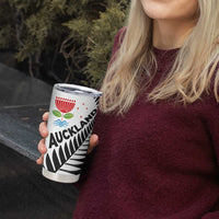 New Zealand Auckland Tumbler Cup Auckland's Emblem and Silver Ferns - Maori Art Tattoo LT03 - Polynesian Pride