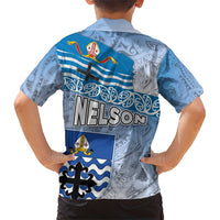 New Zealand Nelson Family Matching Short Sleeve Bodycon Dress and Hawaiian Shirt Nelson's Flag and Seal - Maori Art Tattoo LT03 - Polynesian Pride