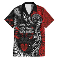 Aotearoa Toitu Te Tiriti Family Matching Mermaid Dress and Hawaiian Shirt New Zealand Honour the Treaty - Te Tiriti Is Us LT03 Dad's Shirt - Short Sleeve Red - Polynesian Pride