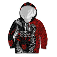 Aotearoa Toitu Te Tiriti Kid Hoodie New Zealand Honour the Treaty - Te Tiriti Is Us LT03 Hoodie Red - Polynesian Pride