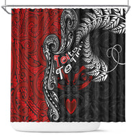 Aotearoa Toitu Te Tiriti Shower Curtain New Zealand Honour the Treaty - Te Tiriti Is Us LT03 Red - Polynesian Pride
