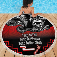 Aotearoa Toitu Te Tiriti Beach Blanket New Zealand Honour the Treaty - Fight Together LT03 - Polynesian Pride
