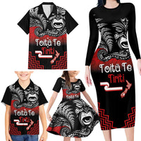 Aotearoa Toitu Te Tiriti Family Matching Long Sleeve Bodycon Dress and Hawaiian Shirt New Zealand Honour the Treaty - Fight Together LT03 - Polynesian Pride